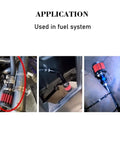 18mm Fuel Cell Breather Vent with 10AN Female Fitting and Air Filter Rebuild Kit installed in vehicle fuel system