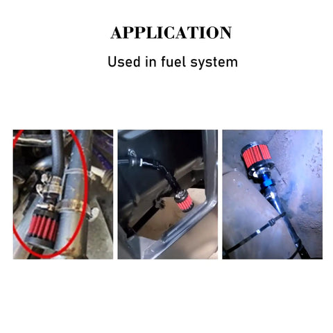 18mm Fuel Cell Breather Vent with 10AN Female Fitting and Air Filter Rebuild Kit installed in vehicle fuel system