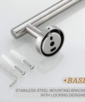 Brushed Nickel Bathroom Accessories Set Five Piece Wall Mounted Easy Install Includes 24 Inch Towel Bar stainless steel bracket