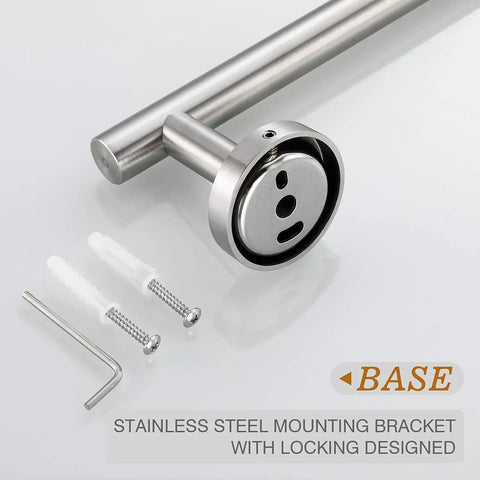 Brushed Nickel Bathroom Accessories Set Five Piece Wall Mounted Easy Install Includes 24 Inch Towel Bar stainless steel bracket
