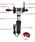 Rough Tough Electric Pipe Bevelling Machine Handheld Internal Expansion Chamfering Tool with components labeled and assembly features visible.