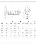 Dimension diagram for Rock Solid TC4 Titanium Round Head Hex Socket Screws M10x20mm showing measurements and specifications.