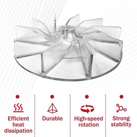 Plastic Impeller Motor Fan Replacement For Eureka Sanitaire 12988 Vacuum Cleaners, 6 Pack, durable fan visible in clear plastic
