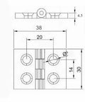 Technical drawing of Soft Close Aluminum Profile Hinge Set, Zinc Alloy Cabinet Hardware With Hydraulic Dampers, dimensions labeled