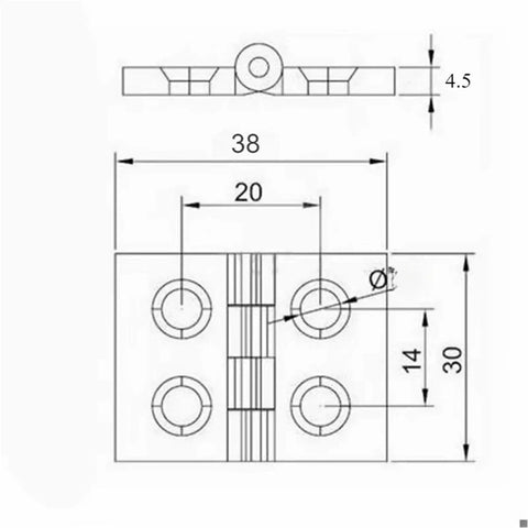 Technical drawing of Soft Close Aluminum Profile Hinge Set, Zinc Alloy Cabinet Hardware With Hydraulic Dampers, dimensions labeled