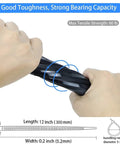 Heavy Duty 12 Inch Black Cable Ties Pack Of 100 For Outdoor Use With 60 Pound Tensile Strength Self Locking Fasteners in hands
