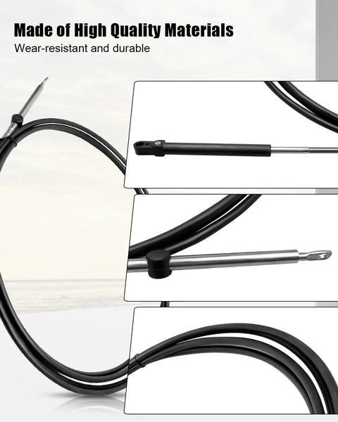 16Ft Throttle And Shift Control Cable Replacement 0173116 Fits BRP OMC Johnson Evinrude Outboard Engines Two Pack Detail View