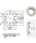 360-degree bidirectional rotating hinge, 304 stainless steel damping shaft, 50mm mounting hole, adjustable torque, Amazon.