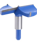 Blue Forstner drill bit, 90 mm diameter with tungsten carbide cutters for wood, round hole bore bit