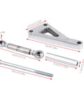 Billet Alternator Bracket Kit For Chevy SBC 350 Small Block Engine Polished Aluminum Upper Lower Brackets With Mount Supports Serpentine V Belt Systems dimensions shown