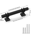 10 Pack 3 Inch Matte Black Cabinet Pulls With Solid Steel Construction And Zinc Alloy Base Durable Dresser Handles dimensions image