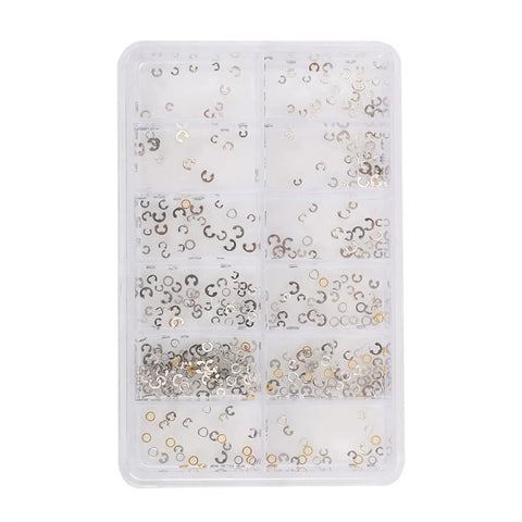 Watch Push Button Washer Set With 12 Sizes Metal Watch Repair Tool Kit in plastic storage box for DIYers and pros