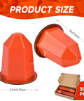 Orange Fire Sprinkler Paint Covers 30 Pack Ceiling Guard Caps, 3in cones shown beside cardboard box, durable PVC for mess-free painting.