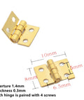 Gold 180 Degree Mini Brass Hinges Set For Dollhouse Furniture And Jewelry Boxes With 48 Hinges And 192 Screws 10x8mm Easy Install