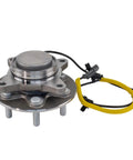 Heavy Front Wheel Bearing And Hub Assembly For 2018 To 2020 Ford F150 Rwd with silver and black finish, showing bolt holes and wiring.