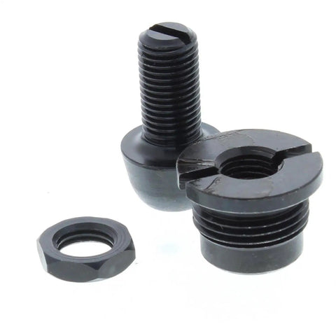 GM Clutch Fork Pivot Ball Adjustable Steel 13/16-16 For Bellhousing, Dialed In Clutch Geometry With Wide Adjustment Range From 1 5/16 In To 1 11/16 In For Smooth Engagement. Black steel adjustable clutch fork pivot ball with lock nut