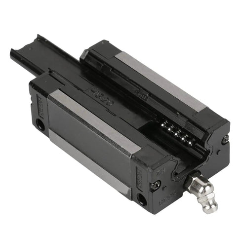 Black High Grade 20mm Linear Ball Bearing Slide Rail Carriage Block For CNC Machines, model HGH20CA, side view with visible ball bearings.