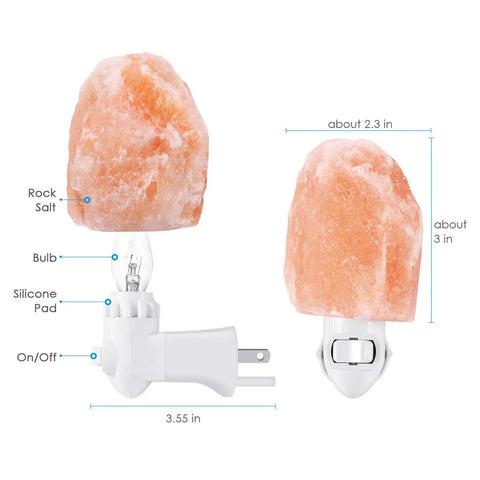Upgraded Natural Himalayan Crystal Salt Lamp Set With 4 Bulbs For A Cozy Lit Glow Mini 11.2 Oz Hand Carved Night Light