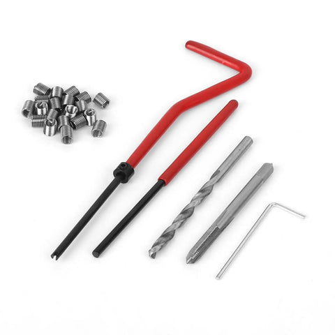 Thread Repair Insert Kit M4 25 Piece Set With Plastic Case For Machinery restore damaged threads, with inserts and tools
