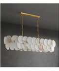Ceiling Pendant Light, Luxury Natural Marble Design Modern Chandeliers for Living Room Bedroom Dining Kitchen Ceiling Pendant Light Lustre Fixture(Warm Light,L100CM) with circular marble design.