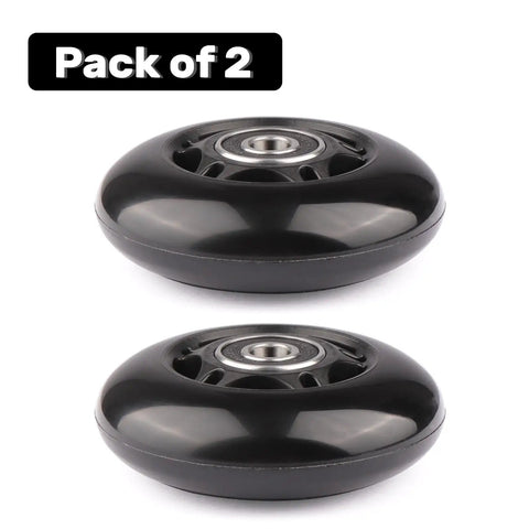 2 Pack PU Luggage Replacement Wheels With ABEC7 Bearings And 6mm Axles For Trolley Carry On Roller Travel Bag 64x24mm Durable Spin