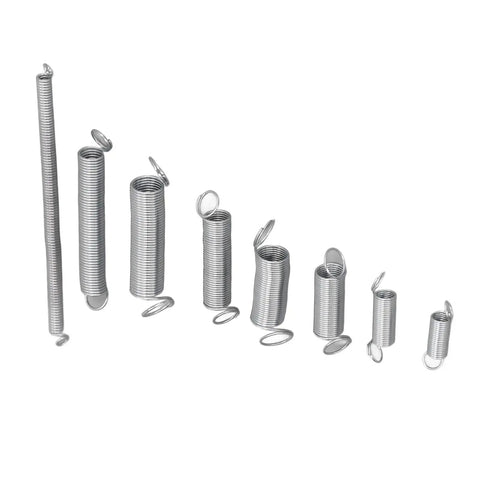 Oumefar Heavy Duty Compression And Extension Spring Kit, 200 Piece Galvanized Steel Assortment Set For Door Repairs Car Mods Piano Fixes And Cool DIY Projects You'll Actually Love To Tackle This Weekend. assorted galvanized steel springs shown in different sizes