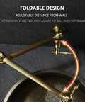 ZBSAVFM Foldable Wall Mount Kitchen Faucet Brass Construction 720° Rotating Extendable Design Easy Installation Over Stove Perfect for Sink Use showing foldable spout and adjustable mount.