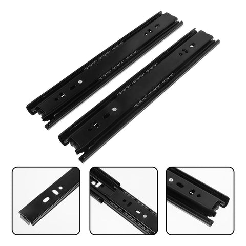 Two Pack Stainless Steel Drawer Slides With Concealed Bottom Mount For Hidden Under Drawer Rails Pro Grade Built To Last Smooth Glide Heavy Duty Cabinet Kitchen Bedroom Drawers 2 Pieces, black concealed pair