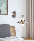 Heavy Duty Adjustable Wall Sconce With Sleek Up Down Shade And E27 Socket For Bedroom Reading Lights And Hallways, showcasing metal design.