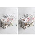 Sink Corner, Wall Hung Porcelain Ceramic Sink, Wall Mounted Bathroom Vessel Sink with Towel Rack, 50.5x37cm dimensions displayed.