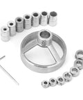 16 Piece Woodworking Drill Guide Set With Vertical Drilling Fixture And Hole Puncher Locator for precise carpentry.