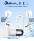 Diagram showing Ultra Slim Bidet Seat Attachment With Self Cleaning Dual Nozzles Non Electric Fresh Water Spray for wash options.