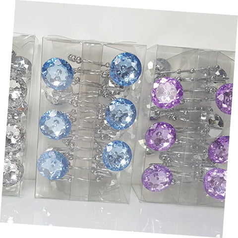Blue Shower Curtain Hooks 12 Pack Double Ring Glide Rings For Curtains And Liners in packaging with purple and clear options