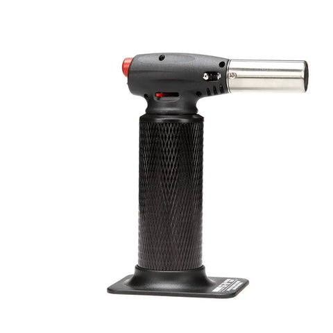 Side view of Industrial Grade Butane Torch GT-70 Workhorse Heavy Duty Refillable Torch with Anti-Flare, showcasing metal tank.