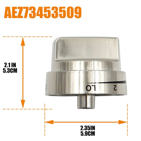 Five Pack Stove Knob Replacements For LG Gas Range And Oven LRG Series, gold color knob with measurements 2.1in x 2.35in