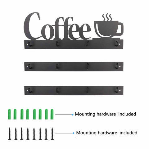 Coffee Mug Wall Rack With 12 Heavy Duty Hooks And Metal Sign For Coffee Bar Kitchen And Office Space Saving Wall Mounted Mug Organizer