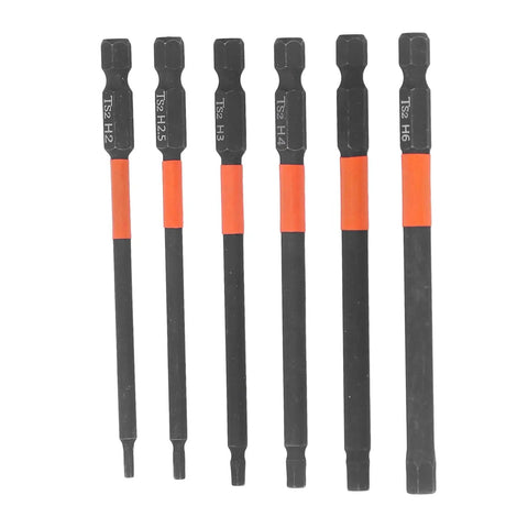 6 Piece Heavy Duty Black Impact Driver Bit Set With Mighty Magnets For 1/4 Inch Hex Shank, Tough High Carbon Steel Cross Bits Perfect For Furniture Building And Car Mechanic Repairs That Hold Tight, set of six bits