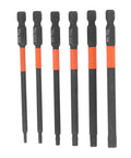 Heavy Duty Cross Drill Bit Set For Furniture And Car Repair Featuring Strong Magnetic Hex Shank, High Torsion Steel Bits With Wear Resistant Finish For Tough Jobs Without The Hassle. 6-piece hex shank bits shown