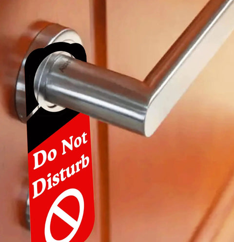 Office Door Hanger Sign Do Not Disturb Double Sided 3.5 x 9.5 Inches Ideal For Do Not Disturb In A Meeting Working From Home Out Of Office BRB Back Soon 8 Pack on door handle