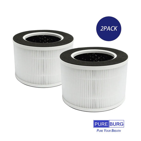 Replacement Filters For TREDY TD-1500 And TD-1500BM Air Purifier, 2-Pack, shown with white pleated design