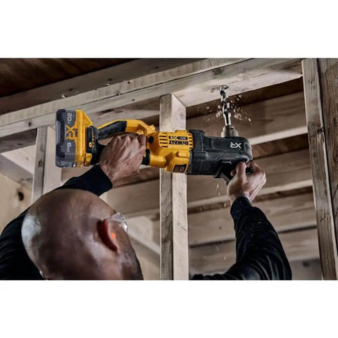 Boss Level Brushless Cordless Power Drill 20 Volt Max Ready Half Inch Compact Stud And Joist Driver in use on wood framing.