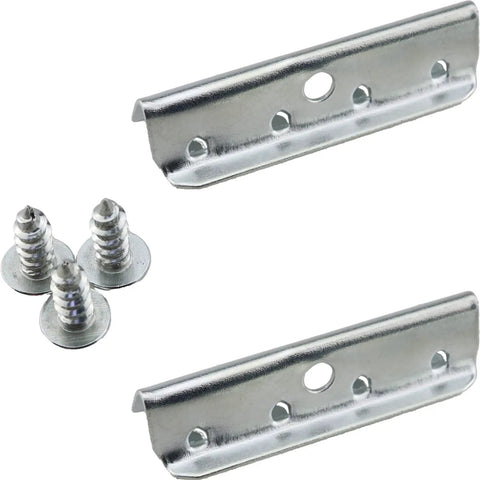 20 Pack Metal End Clips For Rubber Webbing 2x1/2 Inch With Screws Heavy Duty Chair Upholstery End Clips displayed with screws