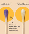 Lead Test Kit For Home Surfaces With 30 Rapid Swabs And 30 Second Results showing color change for lead detection.
