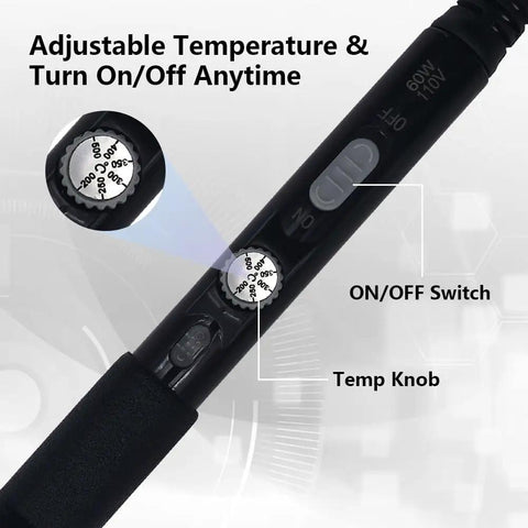 Afantti 31 Piece Electric Hot Knife Foam Cutter Kit adjustable temperature knob and on/off switch for precision use.