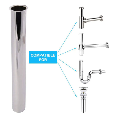 Top Shelf Solid Brass Flanged Sink Tailpiece 1 1/4 Inch Od X 12 Inches Long Tubular Drain Extension Tube For Under Sink Trap Easy Swap Tight Fit Heavy Duty