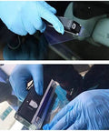 Portable UV Curing Light For Car Windshield And Glass Repair, Mini UV Lamp with long life bulb being used on windshield.