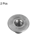 Dead Nuts Quality 12 Pack M6 Carbon Steel Tee Nuts, round base weld on flange insert nut with 8mm through hole.