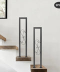 Two Pack U Shaped S Scroll Staircase Handrails Premium Carbon Steel Build Weather Resistant Coating Indoor Outdoor Step Railing