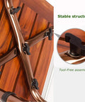 Teak Wood Bath Shower Stool with non slip feet and adjustable height assembly details, focusing on sturdy frame and grippy handles.