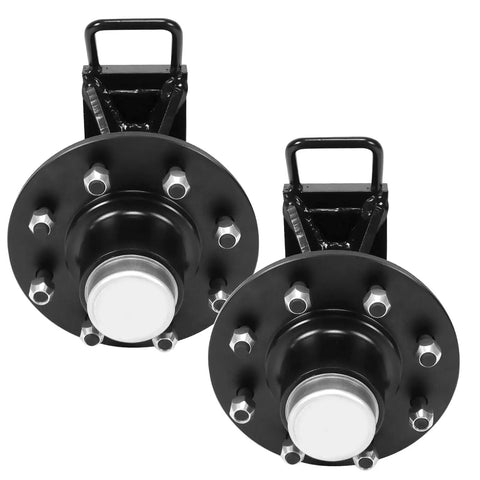 Built Tough Rock Solid 8x6.5 Lug Shipping Container Wheels With Dead Nuts Secure Ratchet Tie Down Kit for smooth cargo hauling.